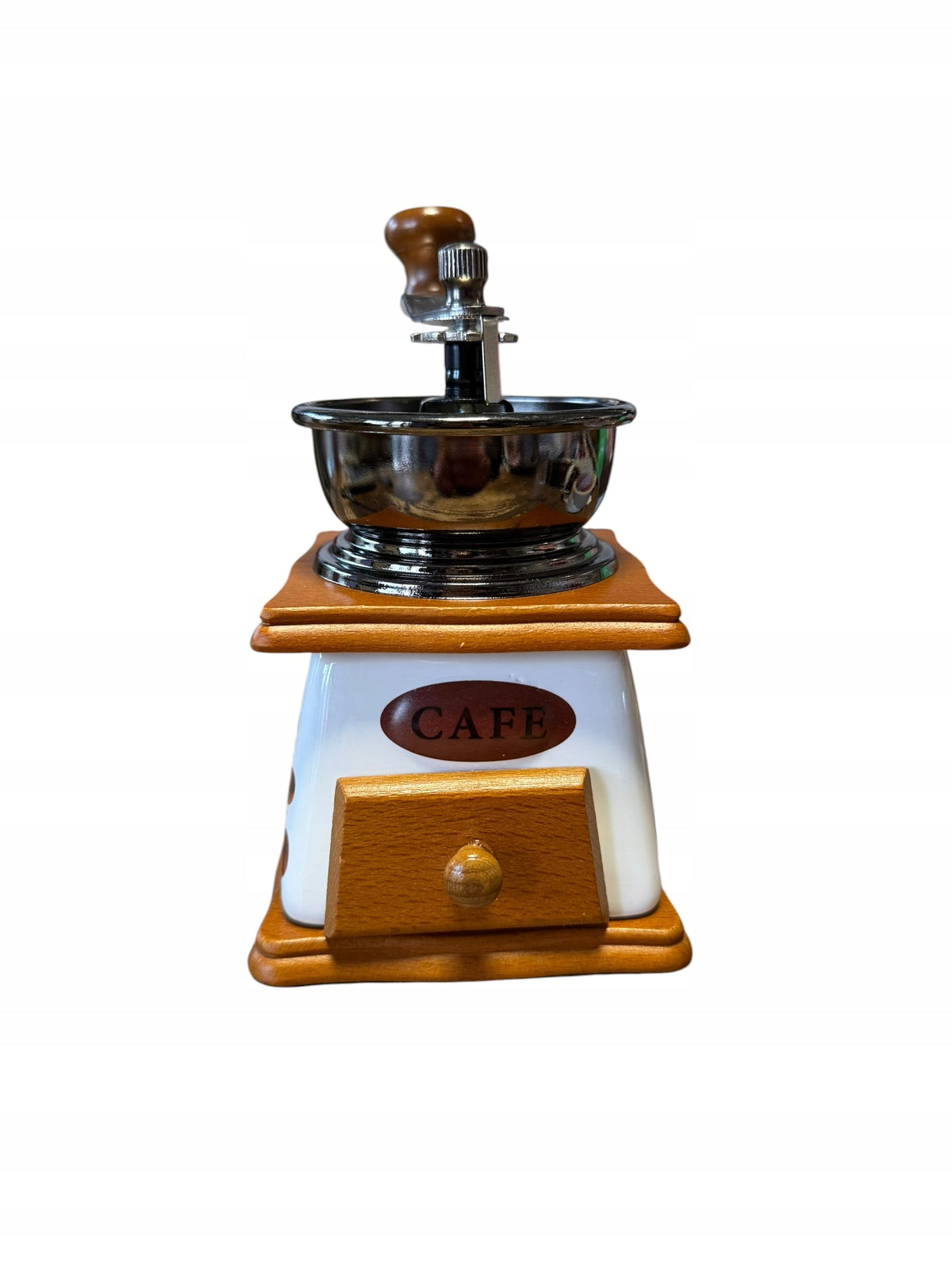 MŁYNEK DO KAWY RĘCZNY KLASYCZNY CERAMICZNY ZARNOWY BRĄZOWY RETRO MOCNY