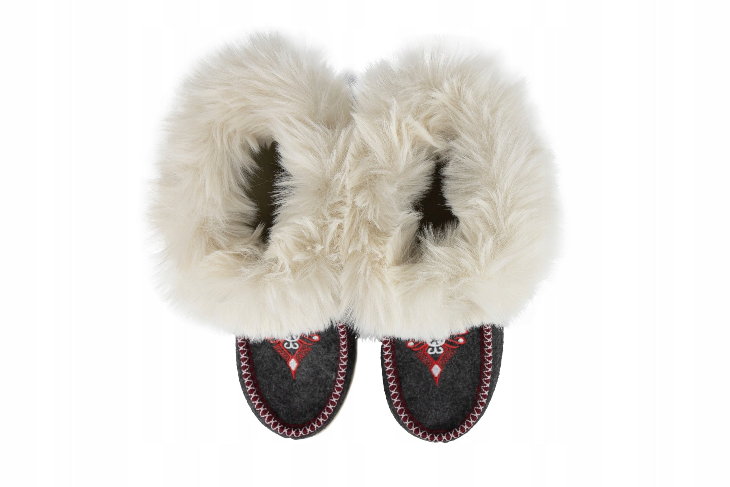 Pantofle Bambosze Damskie Kapcie Góralskie Wełniane Ciepłe Laczki r.38