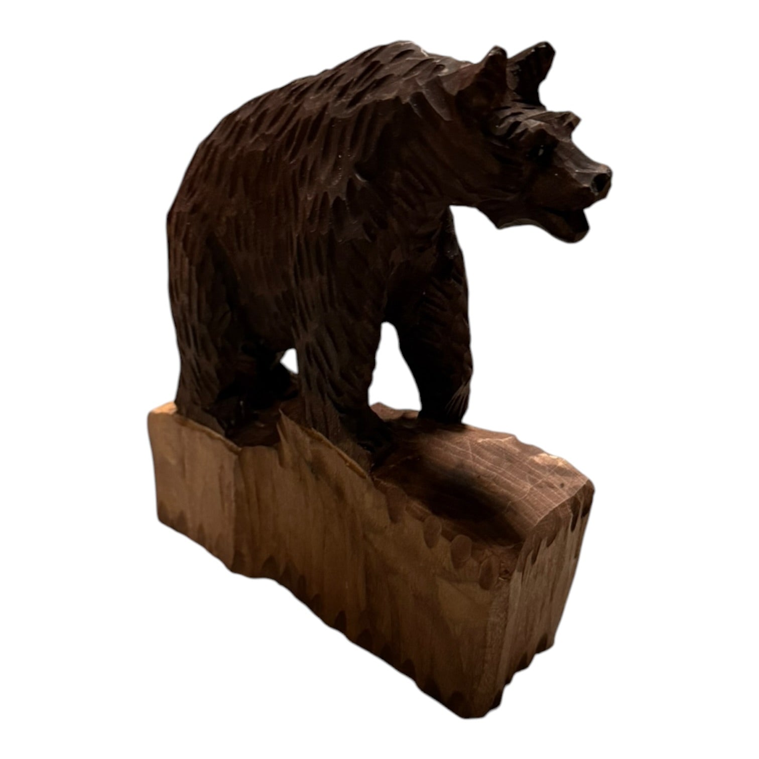 Ręcznie Wykonany Drewniany Niedźwiedź 35CM
