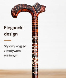 Laska Drewniana Inwalidzka Spacerowa Do Chodzenia Zaokrąglona Gięta 94cm