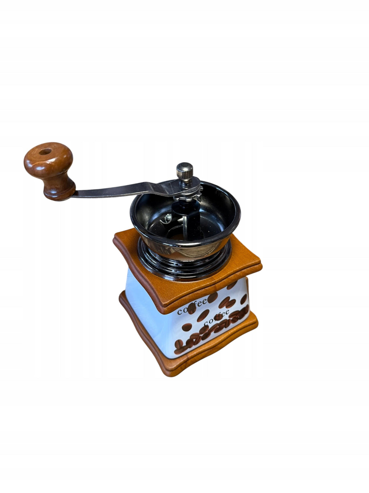 MŁYNEK DO KAWY RĘCZNY KLASYCZNY CERAMICZNY ZARNOWY BRĄZOWY RETRO MOCNY