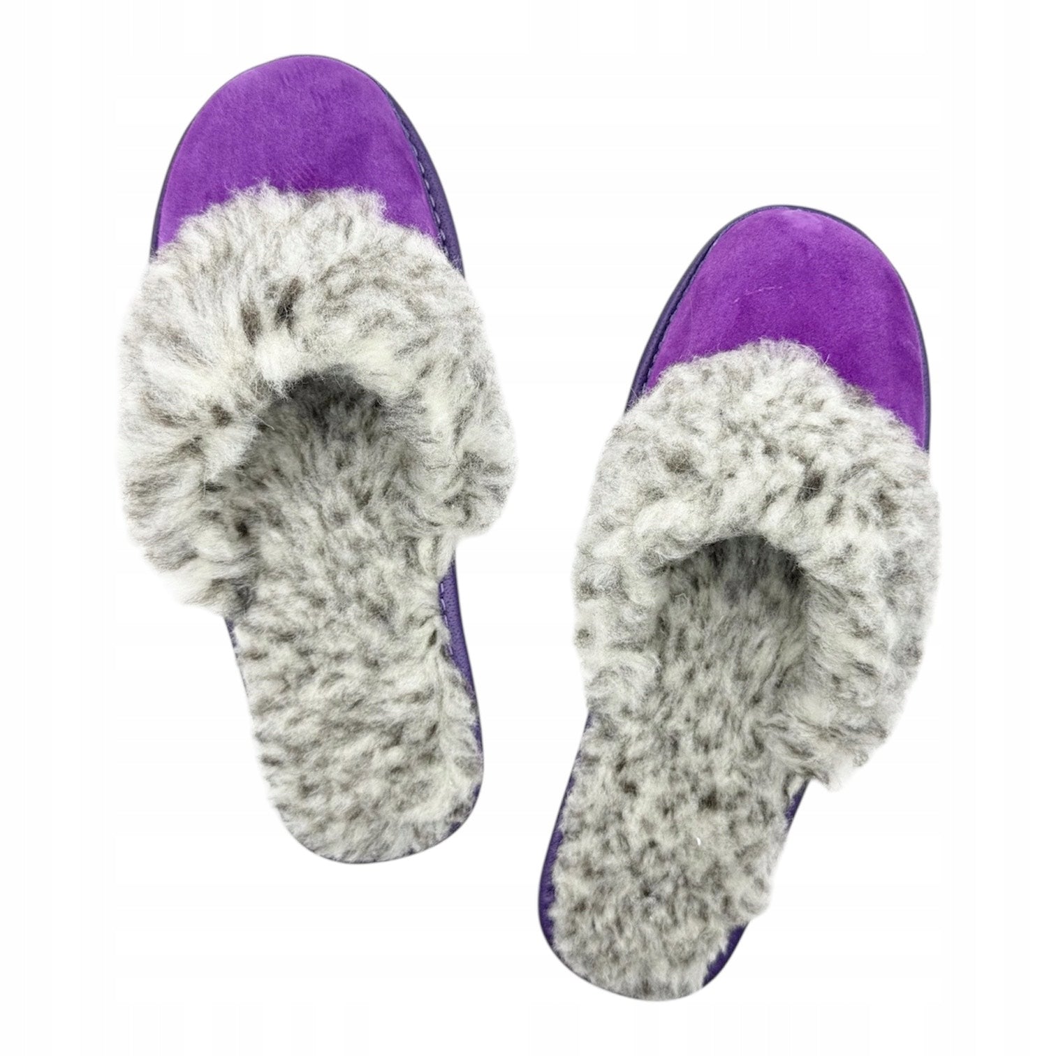 Ciepłe Kapcie Damskie SKÓRZANE GÓRALSKIE Pantofle Wełniane POLSKIE 35-41