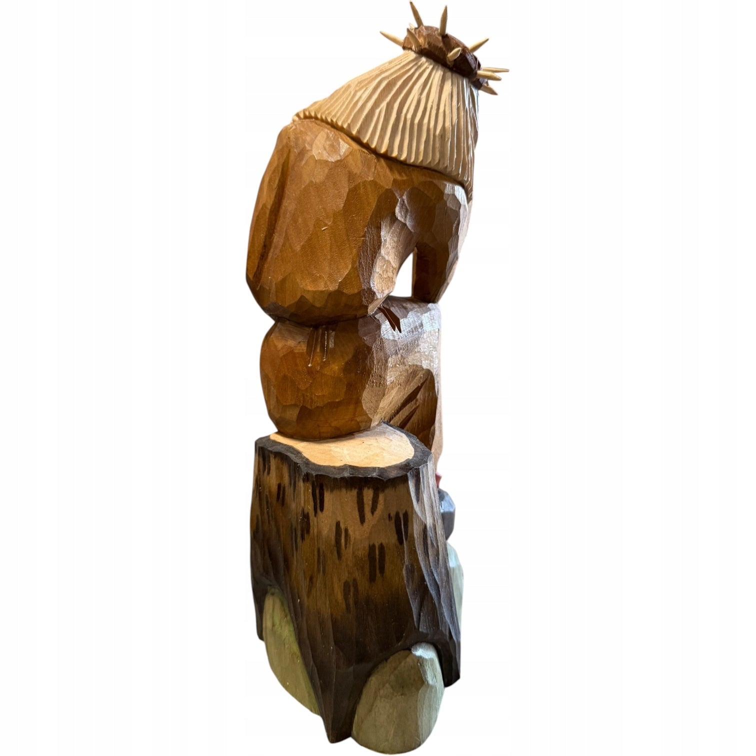 Figurka Drewniana Rzeźbiona Jezus w Koronie Drewno Lipowe 30 cm